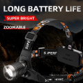 Supfire Camping Headlight Rechargeable Zoom Headlamp 1500 Lumens  Torch Headlamp zoomable led Headlamp